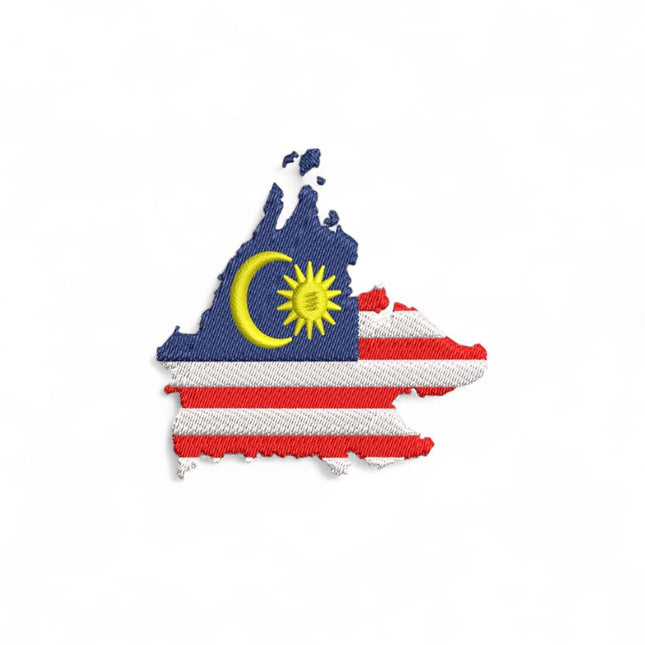 Malaysia Map Flag Embroidery DST File