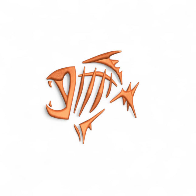 Stylized Fish Skeleton Embroidery DST File