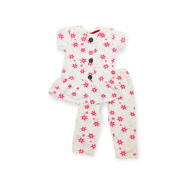 Pink Floral Baby Girl Set (Top & Pants)