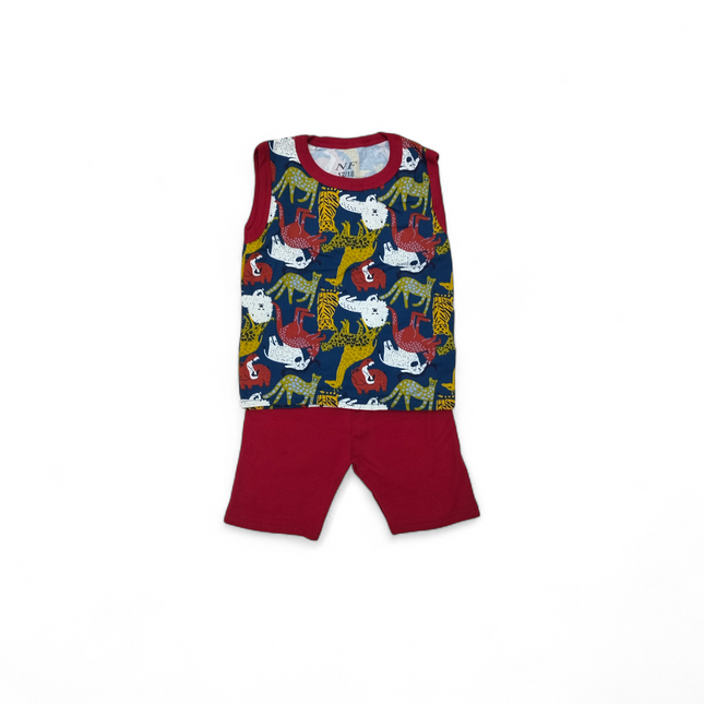Kids Animal Print Sleeveless Set