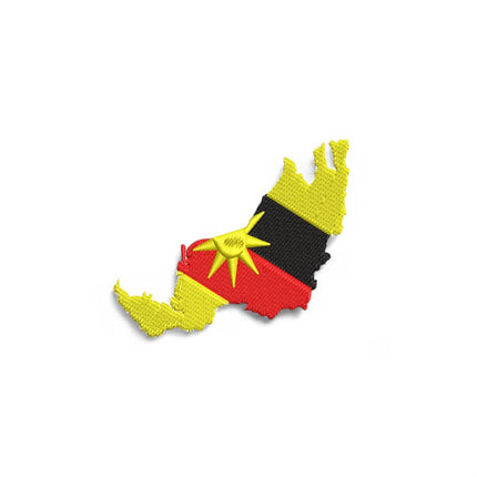 Sarawak Map Flag Embroidery DST File