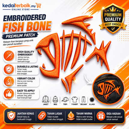 Stylized Fish Skeleton Embroidery DST File