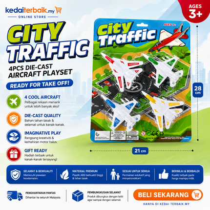 City Traffic Mini Airplane Toy Set