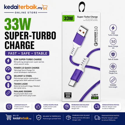 33W Super-Turbo Fast Charging Cable