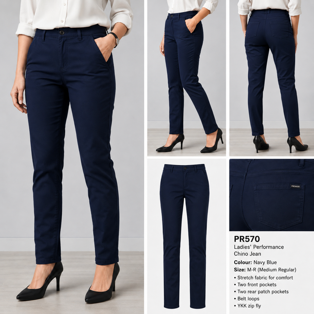 Ladies Performance Chino Jeans