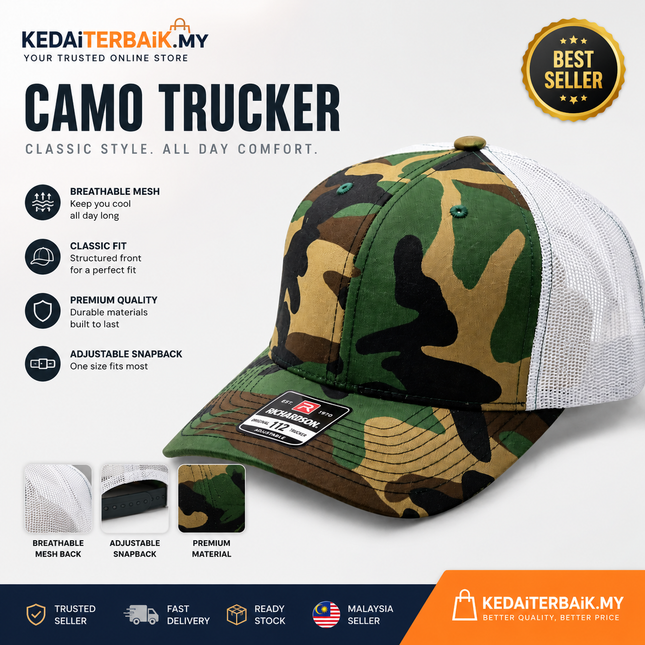 Trucker Cap Low Profile  Camo
