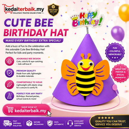 Kids Birthday Party Cap – Cute Bee Design