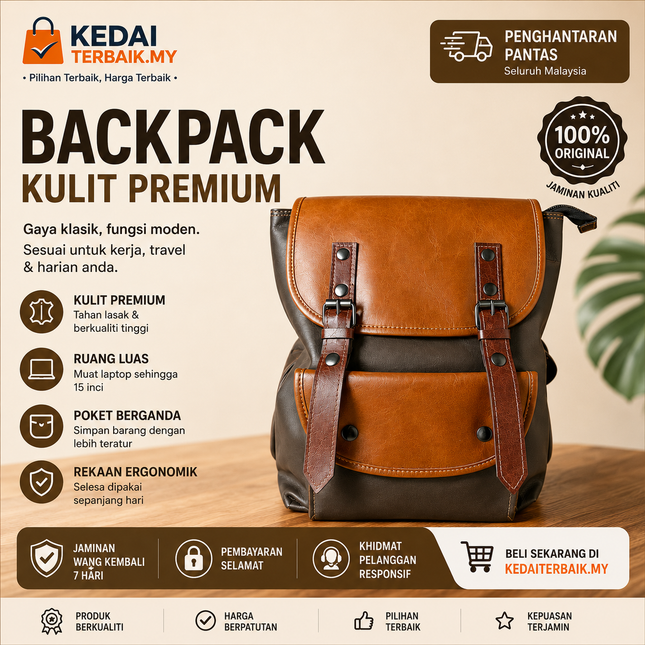 Vintage PVC Backpack (Classic Travel & Daily Use)