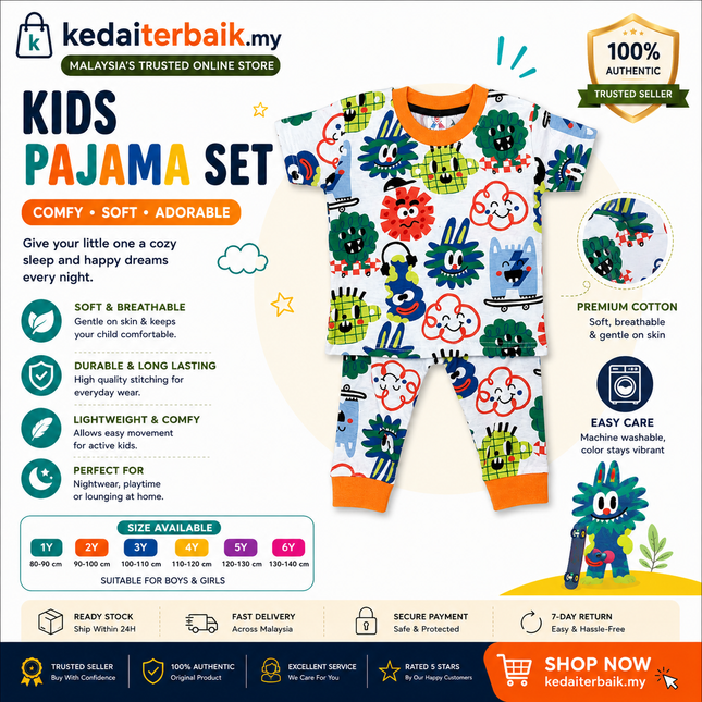 Baby & Toddler Cartoon Monster Pyjama Set