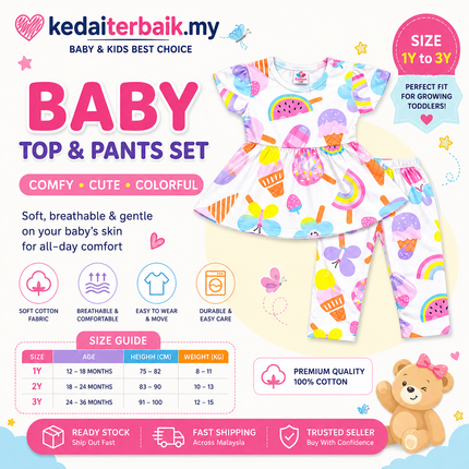 Sweet Treats Print Baby Girl Set