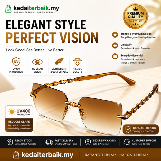 Fashion Square Sunglasses with Gradient Lens