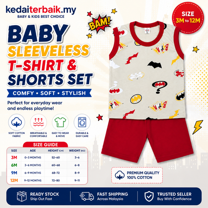 Kids Superhero Sleeveless Set