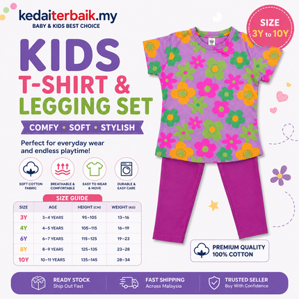 Girls T-Shirt & Long Pants Set