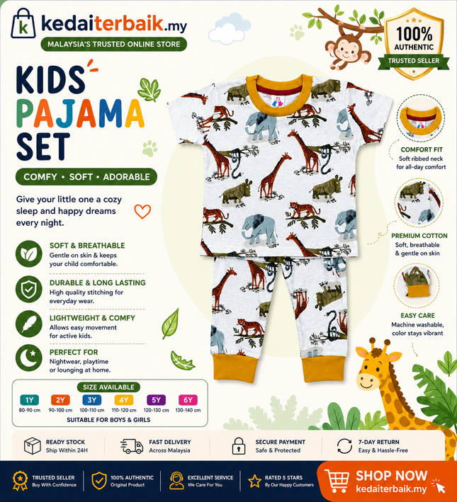 Baby & Toddler Jungle Print Pyjama Set