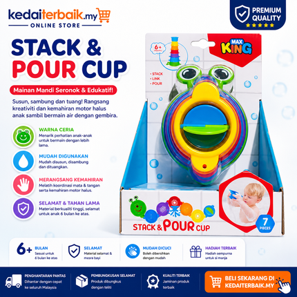 Baby Bath Stack & Pour Cup Toy (7 Pieces)