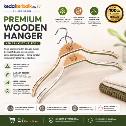 👉 🔥 Ready Stock Wooden Hanger – Order Now