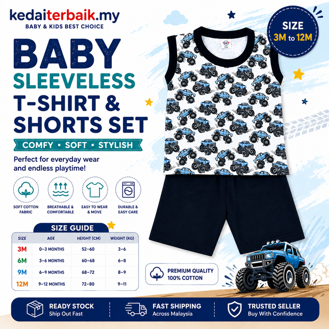 Kids Vehicle Sleeveless Set