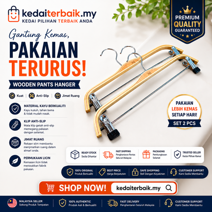 Wooden Adjustable Clip Hanger