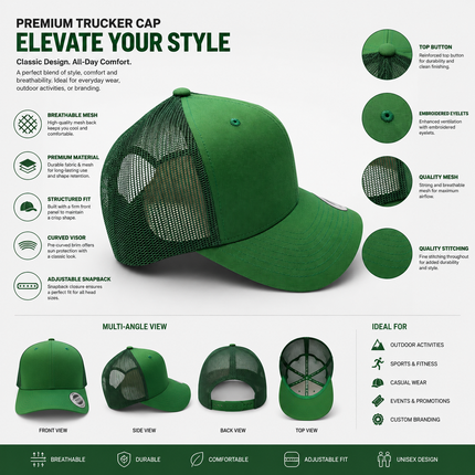 Premium Green Trucker Cap