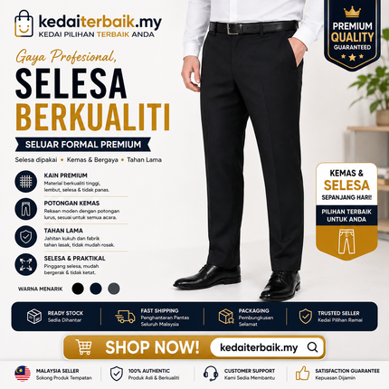 Men’s Executive Black Pants – Smart Fit