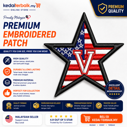 USA Star “V” Embroidery DST File