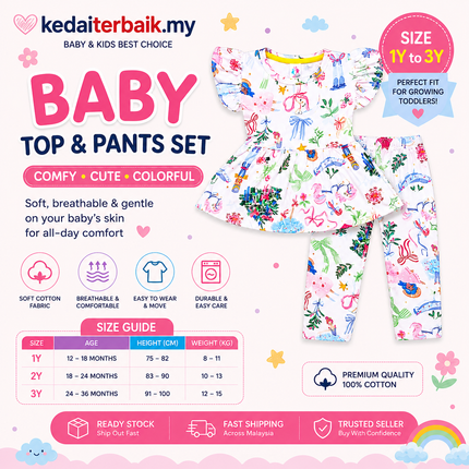 Fantasy Garden Print Baby Girl Set