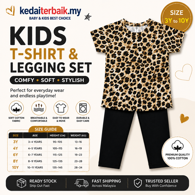 Girls T-Shirt & Long Pants Set